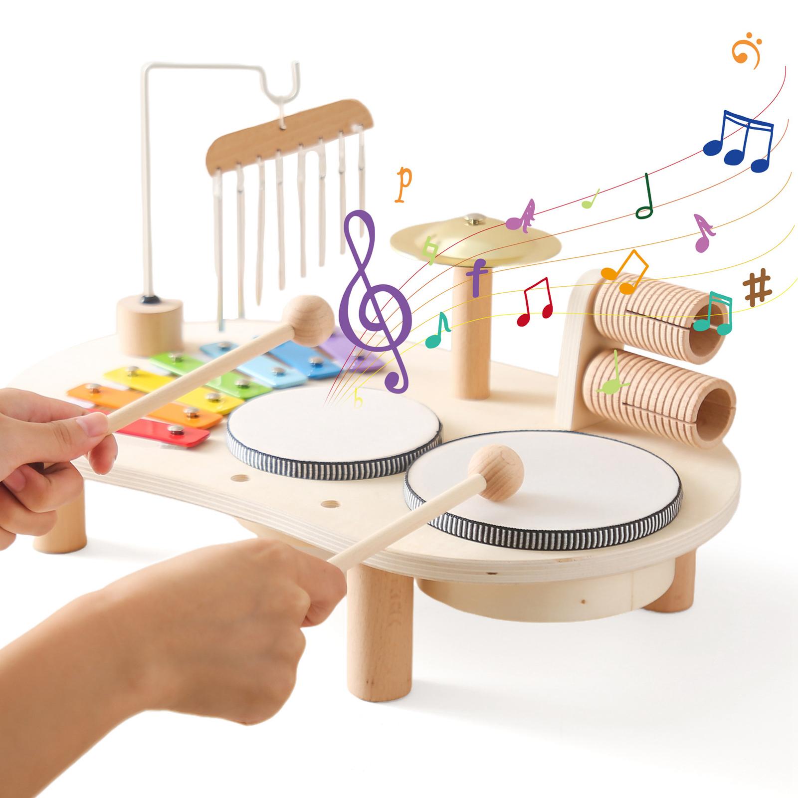 Kids Toys Xylophone - ชุดกลองไซโลโฟน ของเล่นเสริมพัฒนาการ ฝึกการประสานมือและตา ฝึกทักษะกล้ามเนื้อมัดเล็ก ชุดดนตรีไม้ ของเล่นเครื่องดนตรีสำหรับเด็ก