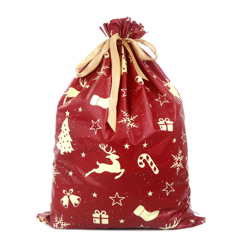 Top Kids Xmas Toys - ถุงของขวัญคริสต์มาสแบบเปิดด้านบน 50 ชิ้น ถุงผ้ารูดสำหรับงาน DIY อุปกรณ์ตกแต่งปาร์ตี้คริสต์มาส