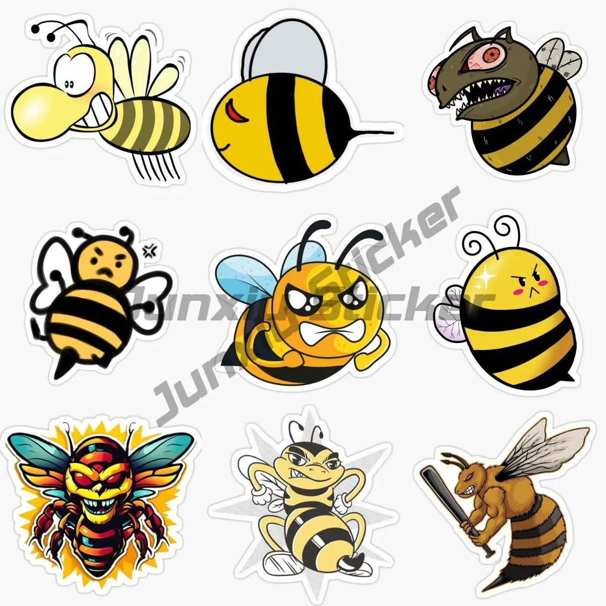 Kids Toys Packaging - สีเหลือง Little Bee สติกเกอร์สําหรับแล็ปท็อปสเก็ตบอร์ดกีตาร์เครื่องเขียนสติกเกอร์ DIY ตู้เย็นรถขวด