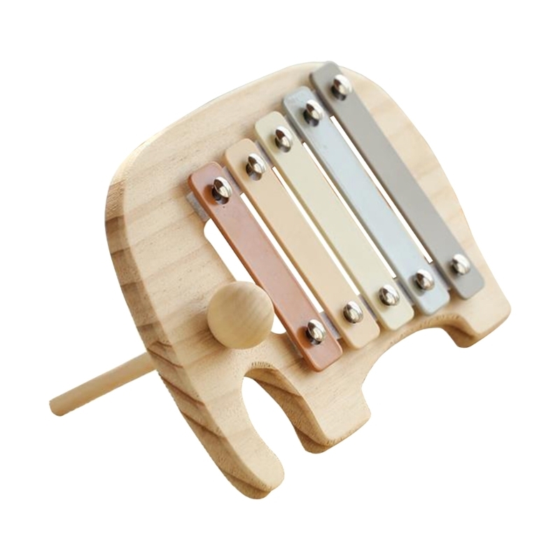 Kids Toys Xylophone - เครื่องดนตรีไม้ของเล่นเด็กเด็กปริศนาการเรียนรู้เกมการรับรู้ของทารกของขวัญไม้ 5 โทนหลากสีระนาด