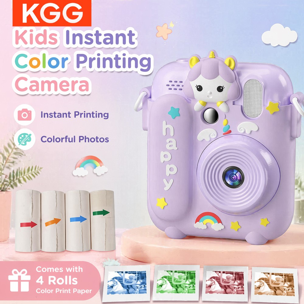 Top Kids Xmas Toys - กล้องถ่ายรูปเด็กแบบพิมพ์ทันที หน้าจอ 2.4 นิ้ว ความละเอียด 1080P
