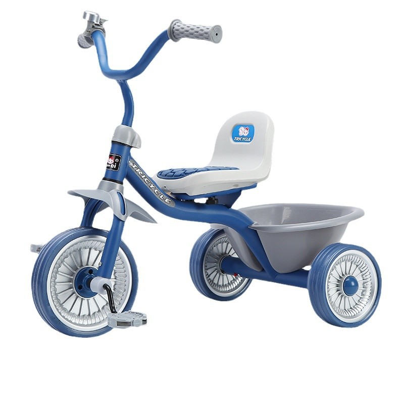 Kids Toys Electric Car - รถสามล้อเด็กแบบเรียบง่าย สำหรับเด็กอายุ 1-6 ปี ทั้งเด็กชายและเด็กหญิง พร้อมตะกร้า