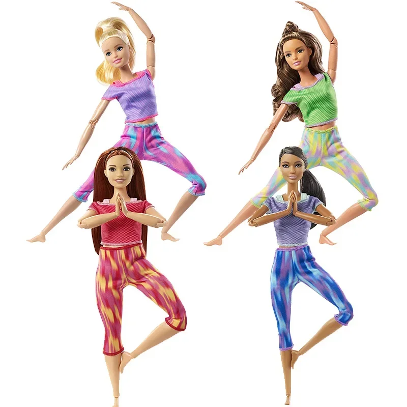 Kids Yoga Toys - 100% ตุ๊กตาบาร์บี้ต้นฉบับ Made To Move 22ข้อต่อโยคะตุ๊กตาสำหรับสาวข้อต่อค่าเฉลี่ยข้อต่อของเล่นเด็กวันเกิดคริสต์มาสของขวัญ
