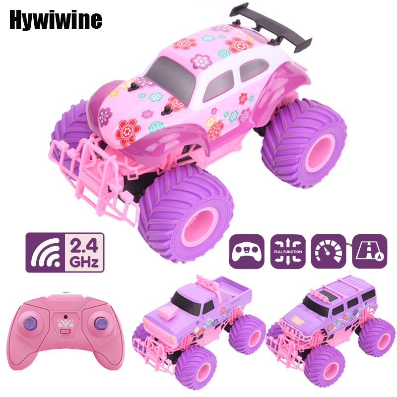 Kids Toys Electric Car - สีชมพู RC รถไดรฟ์ไฟฟ้า Off-Road ล้อใหญ่ความเร็วสูงสีม่วง 2.4G