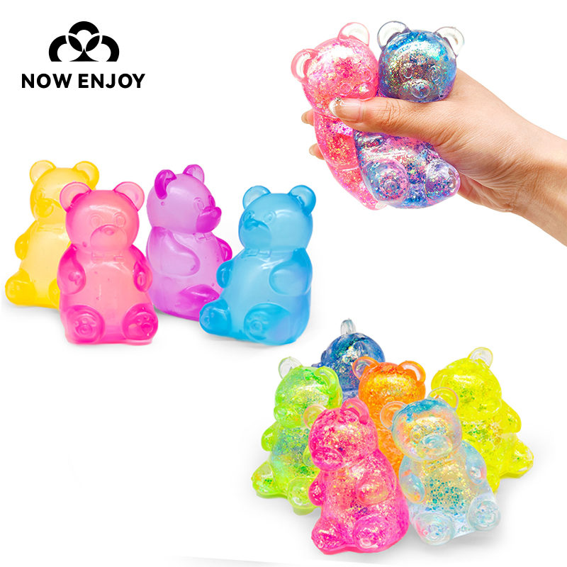 Kids Toys Now - เพลิดเพลินไปกับของเล่นบีบคลายเครียดรูปหมีน้อยน่ารักสีทองใหม่ ทำจากมอลโตส บีบแล้วคืนตัวช้า สำหรับผู้ใหญ่และเด็ก