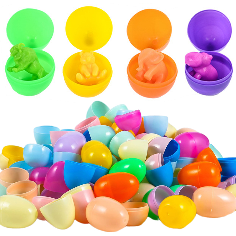 Kids Toys Packaging - 12/24 ชิ้นไข่อีสเตอร์เปล่าพลาสติกเติมขนมของเล่นของขวัญกล่องเด็กล่าเกมอุปกรณ์ประกอบฉากปาร์ตี้อีสเตอร์ DIY ตกแต่ง