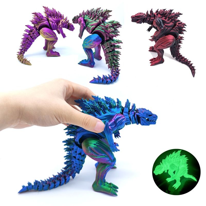 Kids Toys Dinosaur - โมเดลไดโนเสาร์กล้ามเนื้อพิมพ์ 3 มิติ ของเล่นจิ๋ว ฟิกเกอร์มอนสเตอร์ ข้อต่อขยับได้
