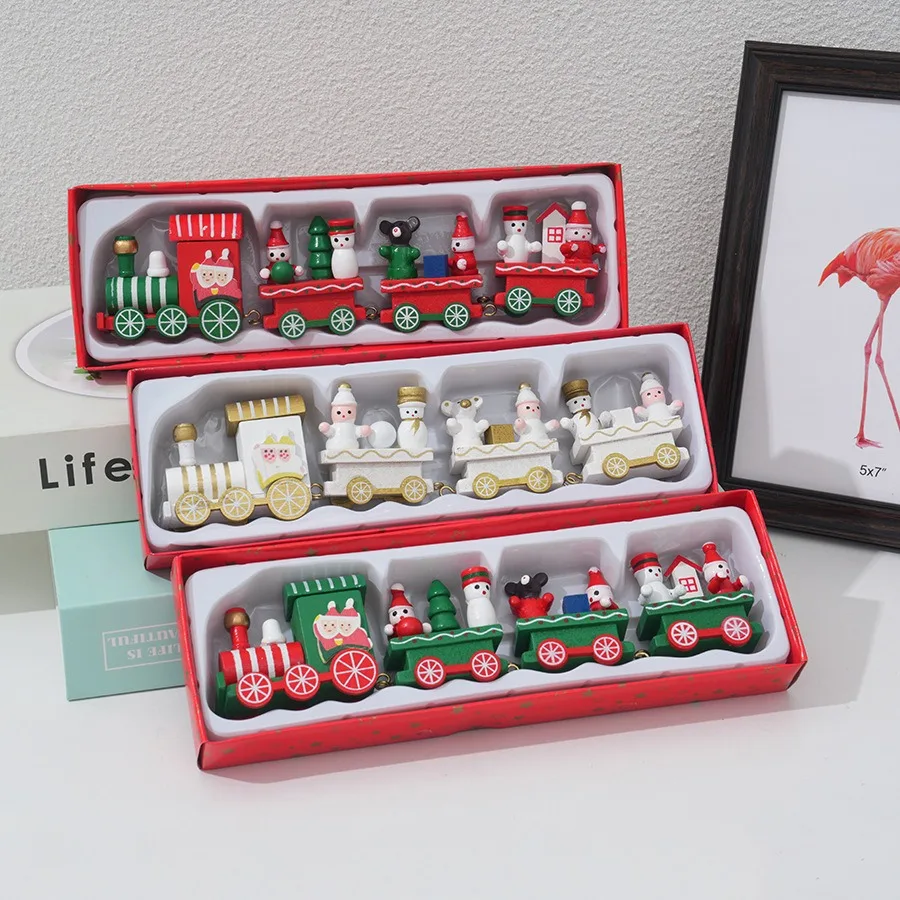 Top Kids Xmas Toys - รถไฟคริสต์มาส รถไฟไม้จิ๋วตกแต่งงานเทศกาลปาร์ตี้คริสต์มาส ของประดับตกแต่งบนโต๊ะ ของเล่นสำหรับเด็ก ของขวัญปีใหม่ 2026