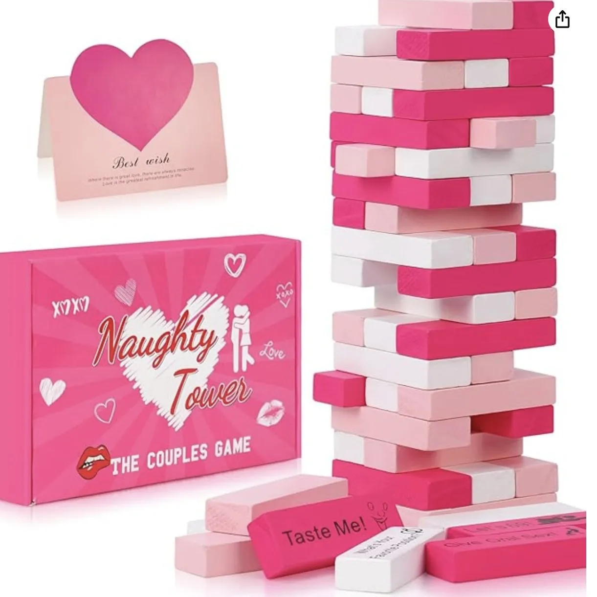 Wooden Blocks Stacking - 48PCS Block Tower เกมคู่กิจกรรมวันที่ Night ไอเดีย