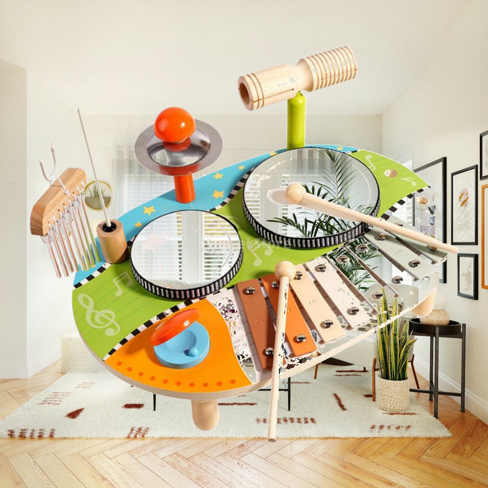 Kids Toys Xylophone - ชุดกลองไซโลโฟน ของเล่นเพื่อการเรียนรู้และการศึกษา ของเล่นเครื่องดนตรีประเภทเคาะทำจากไม้หลากหลายชนิด สำหรับเป็นของขวัญวันเกิด เด็กก่อนวัยเรียน อนุบาล