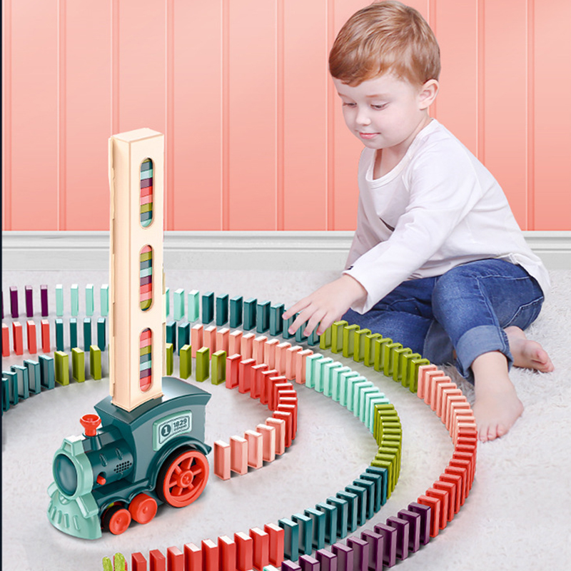 Kids Toys Electric Car - เด็กไฟฟ้า Domino Train รถชุด Sound &