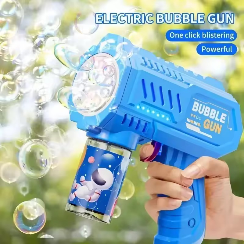 Kids Toys Packaging - เครื่องทำฟองสบู่อัตโนมัติ, เครื่องเป่าฟองสบู่หลายรู, พร้อมน้ำยาทำฟองสบู่, ของเล่นกลางแจ้งสำหรับเด็ก, บรรจุภัณฑ์กล่องของขวัญ, สำหรับเด็กอายุ