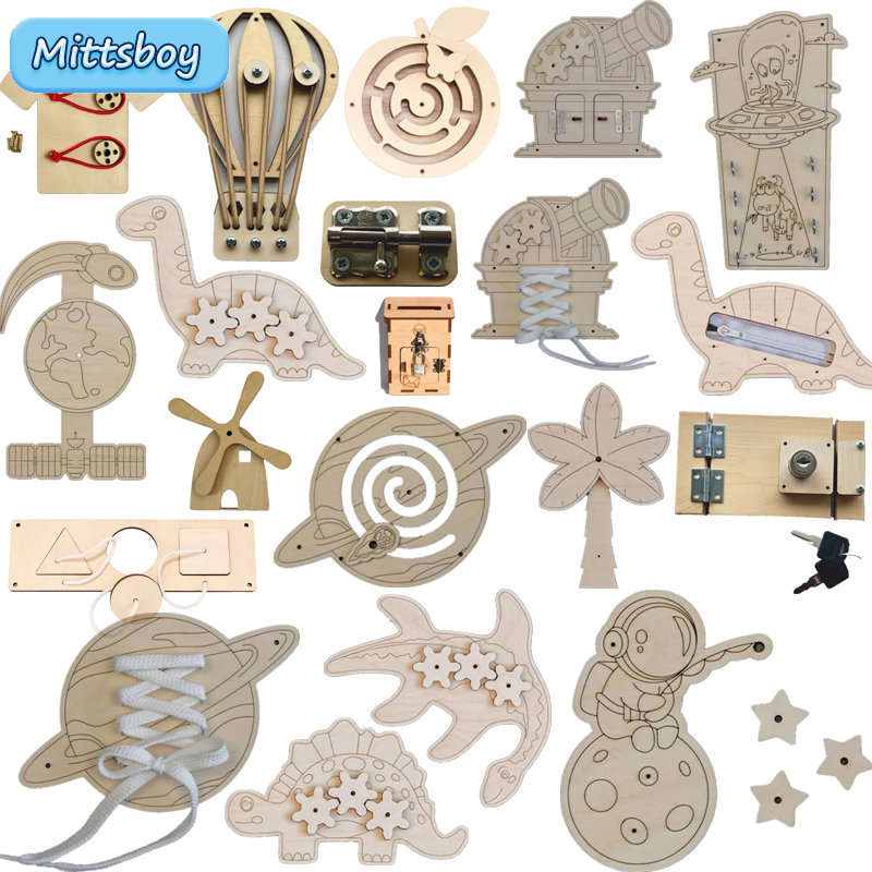 Kids Toys Dinosaur - Montessori ของเล่นไม้ไดโนเสาร์, ของเล่นไม้ของเล่นไดโนเสาร์ซิปปลดล็อคดาวเคราะห์ของเล่นการศึกษาก่อนการศึกษาของขวัญยางกัดสำหรับเด็ก