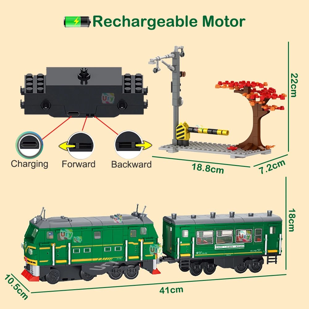 รถไฟไอน้ำสีเขียวสไตล์เรโทร ของ - Kids Toys Electric Car บทวิจารณ์และราคา
