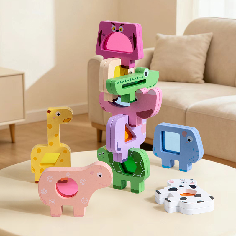 เกมบล็อกไม้รูปสัตว์อะคริลิก ต่ - Wooden Blocks Stacking บทวิจารณ์และราคา