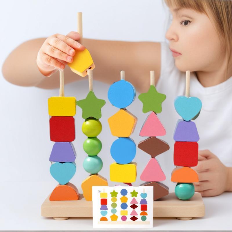 ของเล่นมอนเตสซอรี่สำหรับการเรี - Wooden Blocks Stacking บทวิจารณ์และราคา
