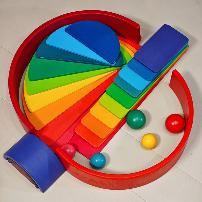 บล็อกไม้สีรุ้ง บล็อกสร้างสรรค์ - Wooden Blocks Stacking บทวิจารณ์และราคา