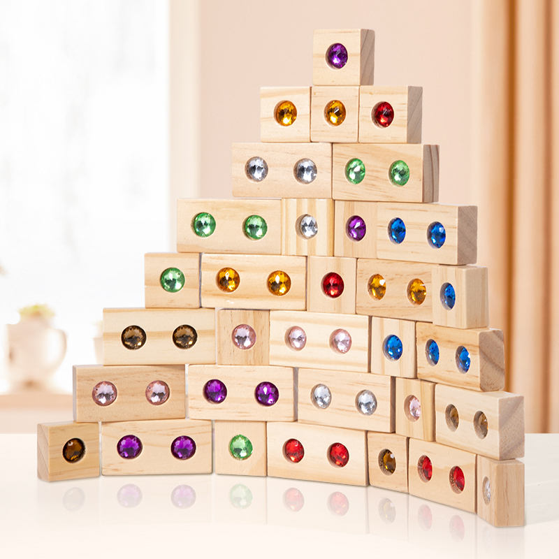 DIY บล็อกประกายอะคริลิคของเล่น - Wooden Blocks Stacking บทวิจารณ์และราคา