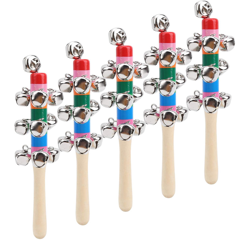 5PCS ไม้ Jingle Hand Bells Rai - Kids Toys Xylophone บทวิจารณ์และราคา