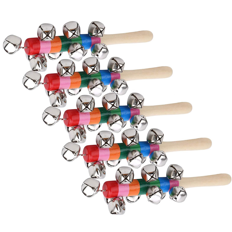 5PCS ไม้ Jingle Hand Bells Rai - Kids Toys Xylophone บทวิจารณ์และราคา