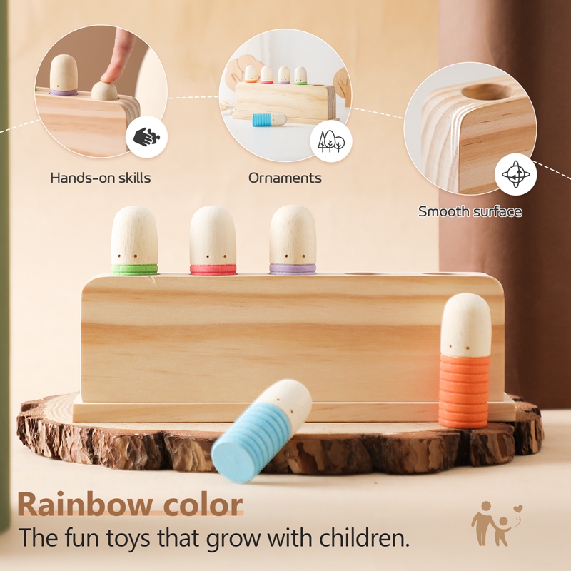 ของเล่น Montessori ของเล่นไม้เ - Wooden Blocks Stacking บทวิจารณ์และราคา