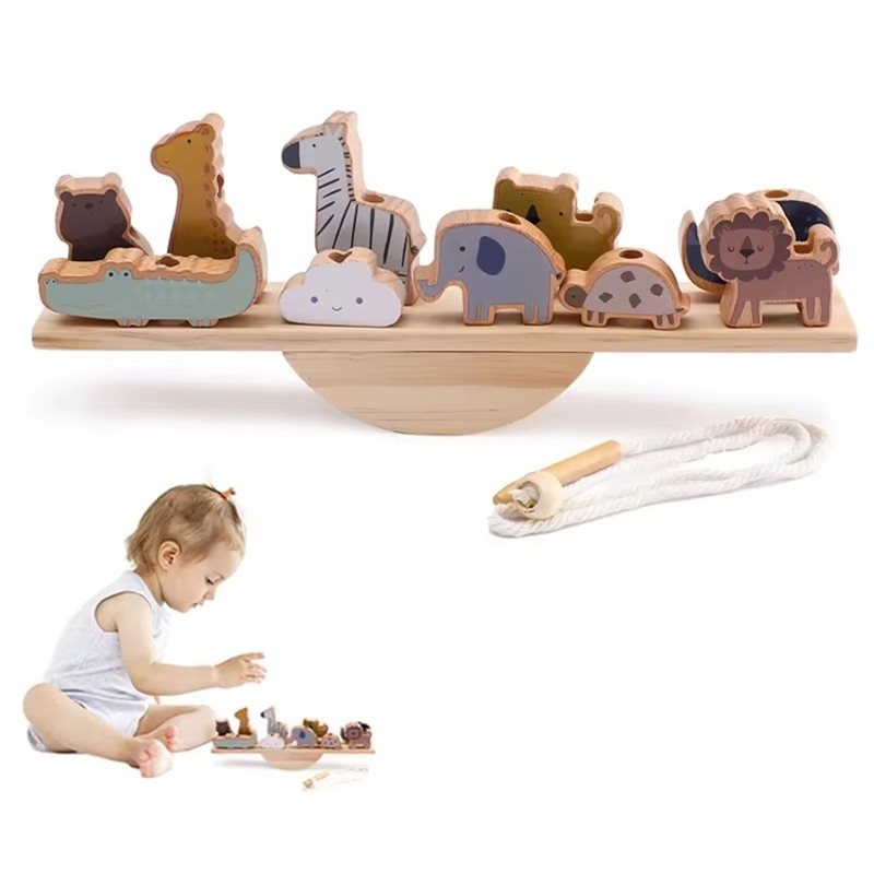ABUM-บล็อกไม้เสริมพัฒนาการ-ของ - Wooden Blocks Stacking บทวิจารณ์และราคา