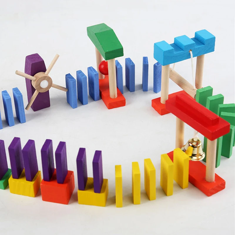 Montessori ของเล่นไม้รุ้งโดมิโ - Wooden Blocks Stacking บทวิจารณ์และราคา
