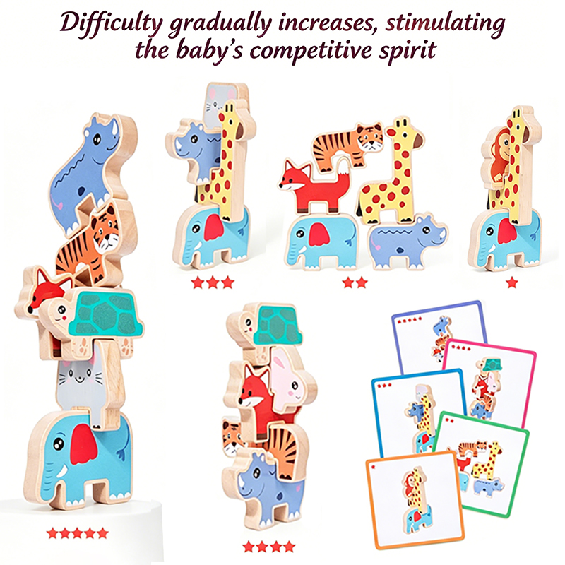 บล็อกไม้รูปสัตว์สำหรับเล่นจัดเ - Wooden Blocks Stacking บทวิจารณ์และราคา