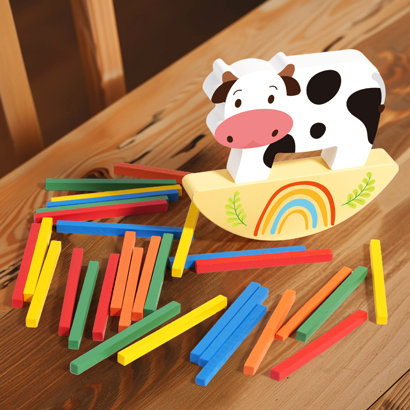 สัตว์ไม้ซ้อนบล็อกเกมวัวซ้อนของ - Wooden Blocks Stacking บทวิจารณ์และราคา