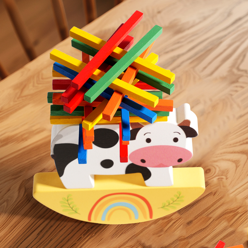สัตว์ไม้ซ้อนบล็อกเกมวัวซ้อนของ - Wooden Blocks Stacking บทวิจารณ์และราคา