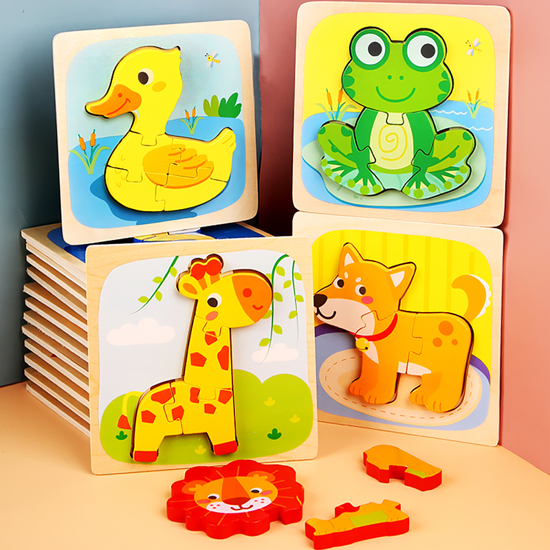 ปริศนาไม้การ์ตูนสัตว์จิ๊กซอว์เ - Kids Toys Store บทวิจารณ์และราคา