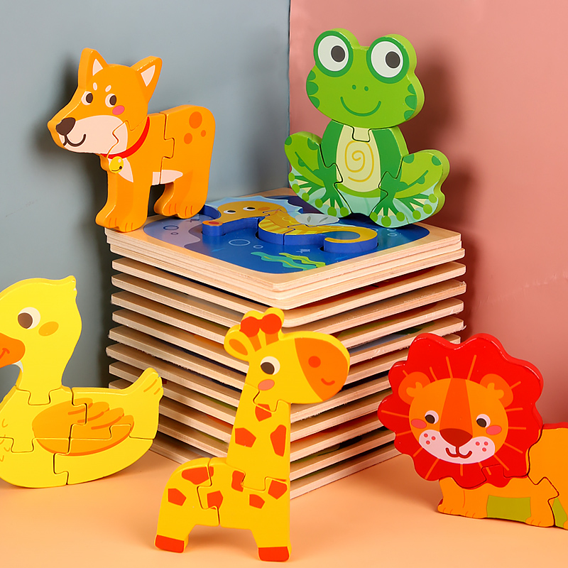 ปริศนาไม้การ์ตูนสัตว์จิ๊กซอว์เ - Kids Toys Store บทวิจารณ์และราคา