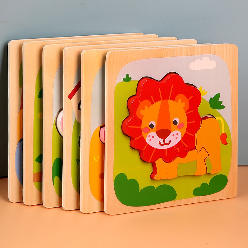 ปริศนาไม้การ์ตูนสัตว์จิ๊กซอว์เ - Kids Toys Store บทวิจารณ์และราคา