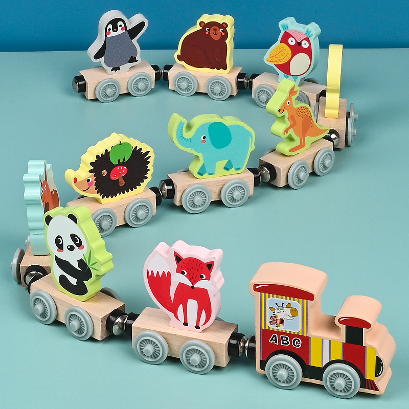 รถไฟไม้แม่เหล็กขนาดเล็กของเล่น - Wooden Blocks Stacking บทวิจารณ์และราคา