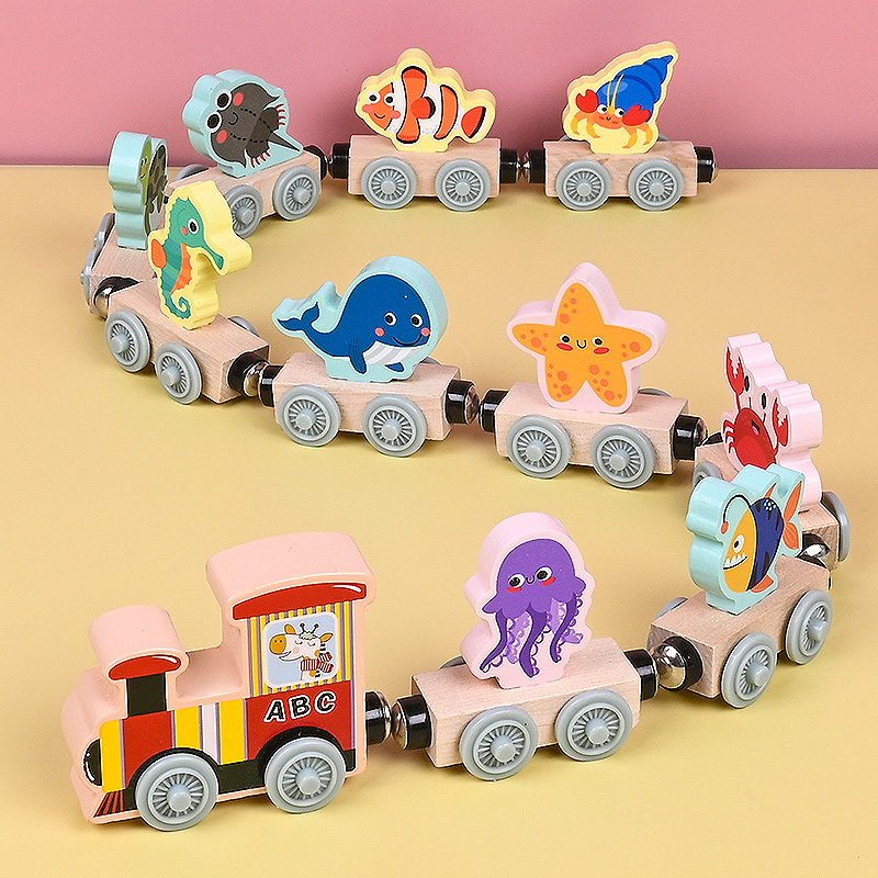 รถไฟไม้แม่เหล็กขนาดเล็กของเล่น - Wooden Blocks Stacking บทวิจารณ์และราคา