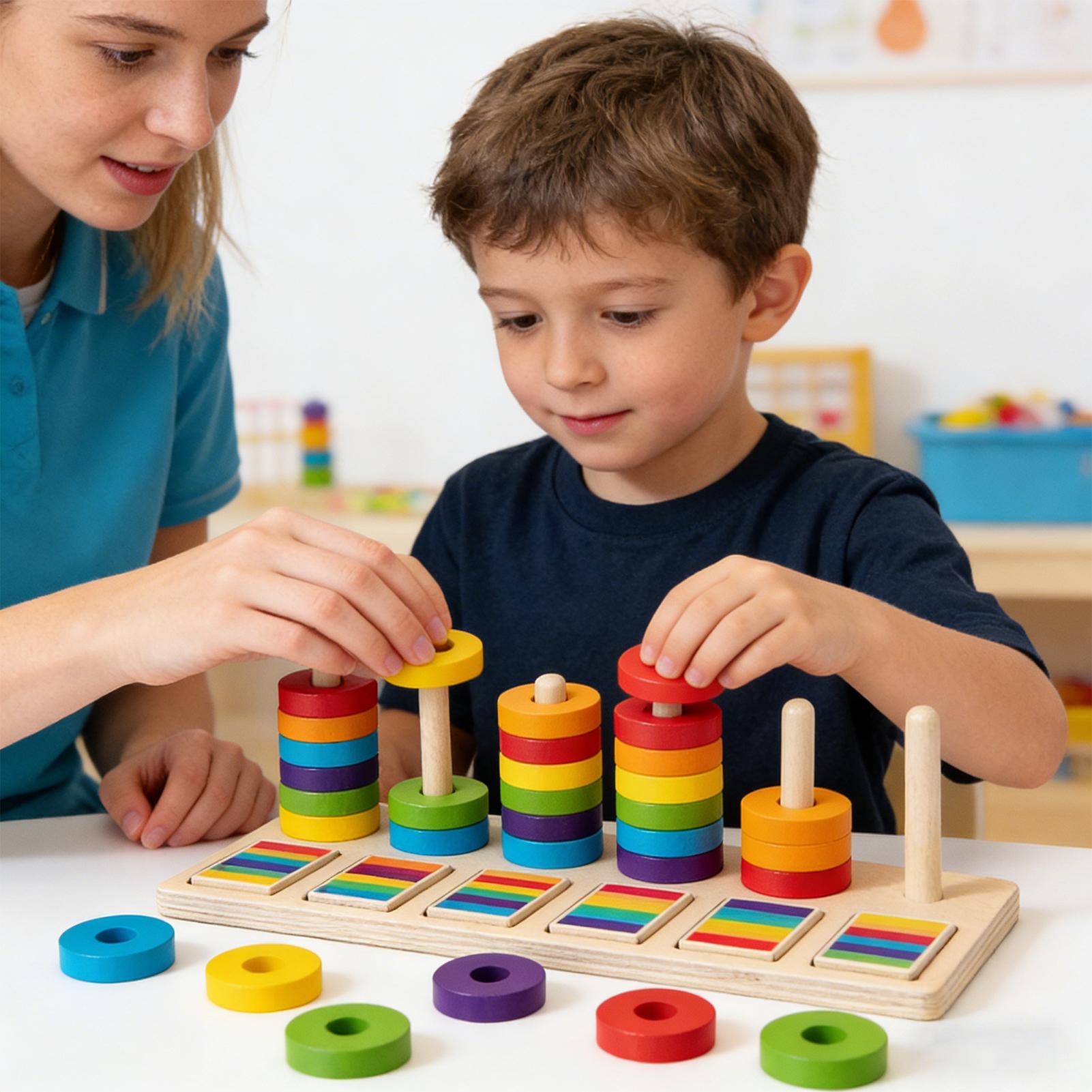 ของเล่นไม้แบบซ้อนกัน บล็อกการเ - Wooden Blocks Stacking บทวิจารณ์และราคา
