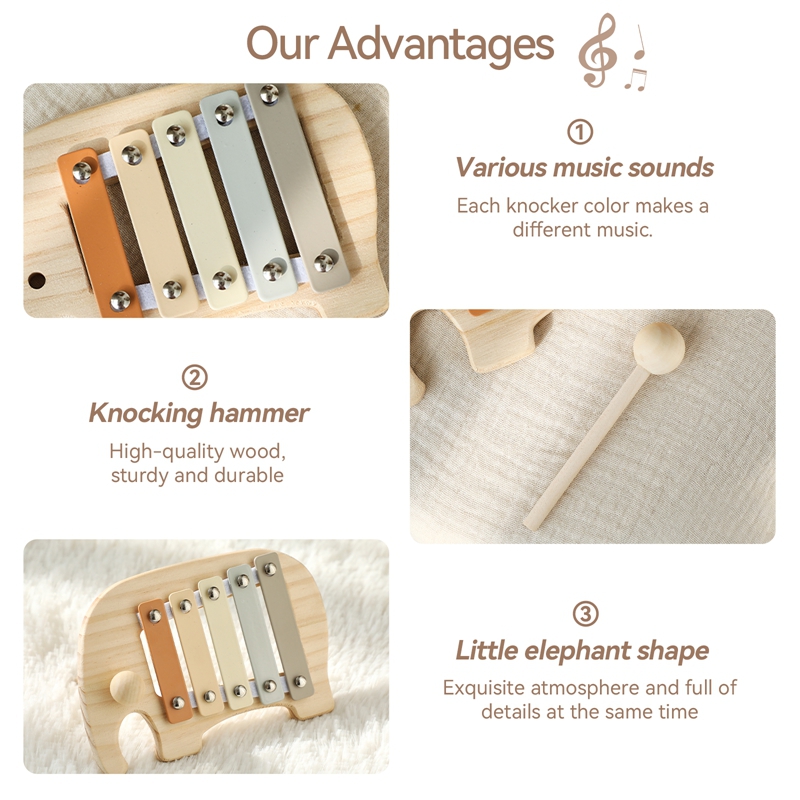 Montessori ไม้ 5 โทนหลากสีระนา - Kids Toys Xylophone บทวิจารณ์และราคา