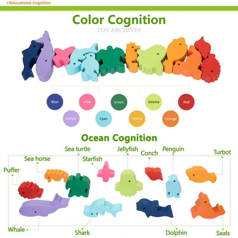 เด็กใหม่ Montessori สัตว์ไม้ B - Kids Toys Dinosaur บทวิจารณ์และราคา