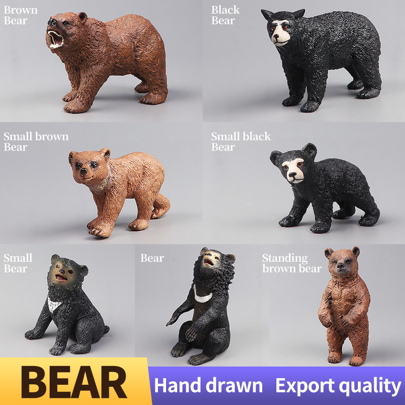 ชุดของเล่นจำลองสัตว์ป่าหมีสีน้ - Kids Toys Packaging บทวิจารณ์และราคา