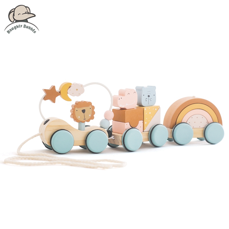 ไม้ Montessori ของเล่นบล็อกสัต - Wooden Blocks Stacking บทวิจารณ์และราคา