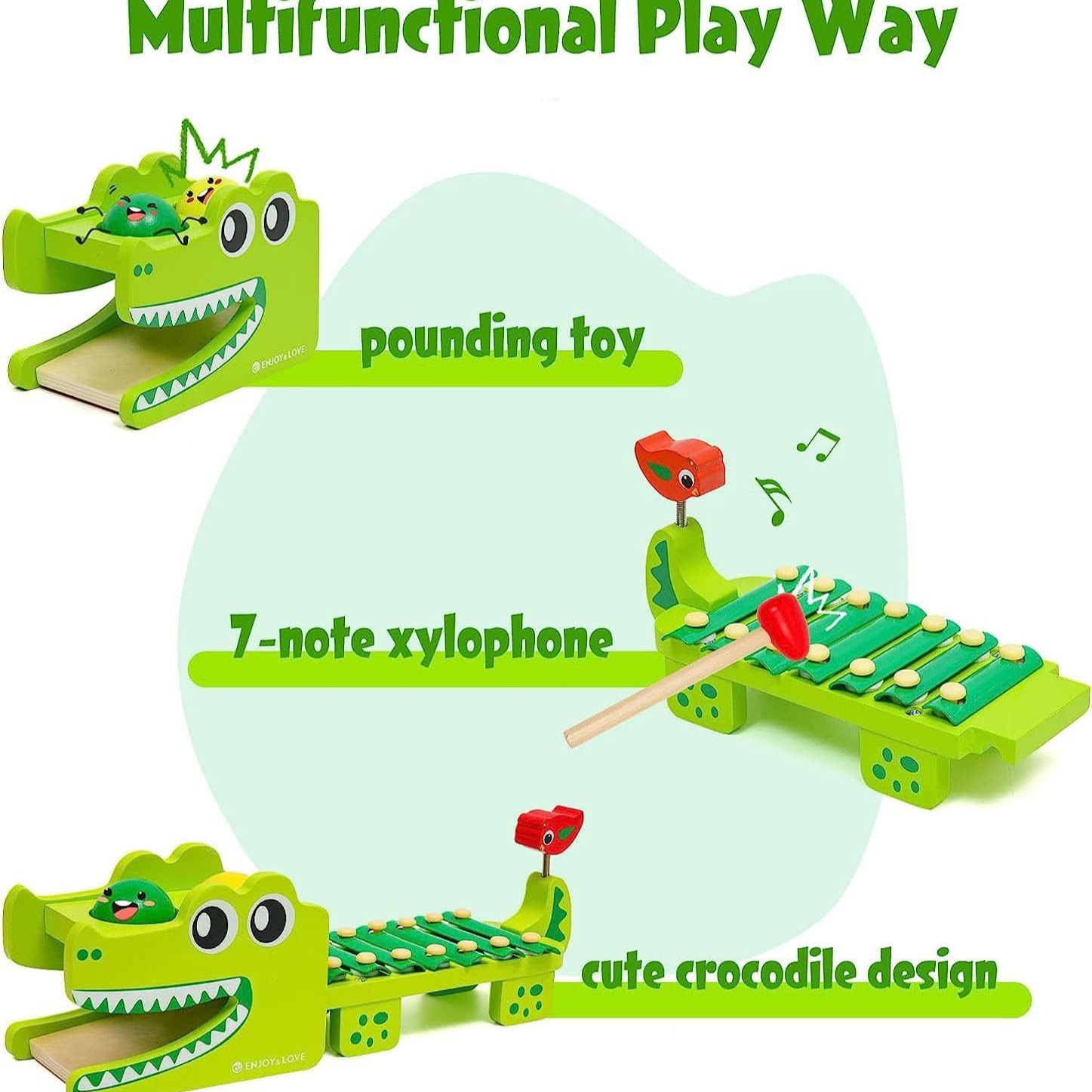 ของเล่นไม้มอนเตสซอรี่รูปจระเข้ - Kids Toys Xylophone บทวิจารณ์และราคา