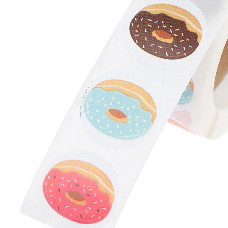 500ชิ้น/ม้วนโดนัทสติกเกอร์ขอบค - Kids Toys Packaging บทวิจารณ์และราคา