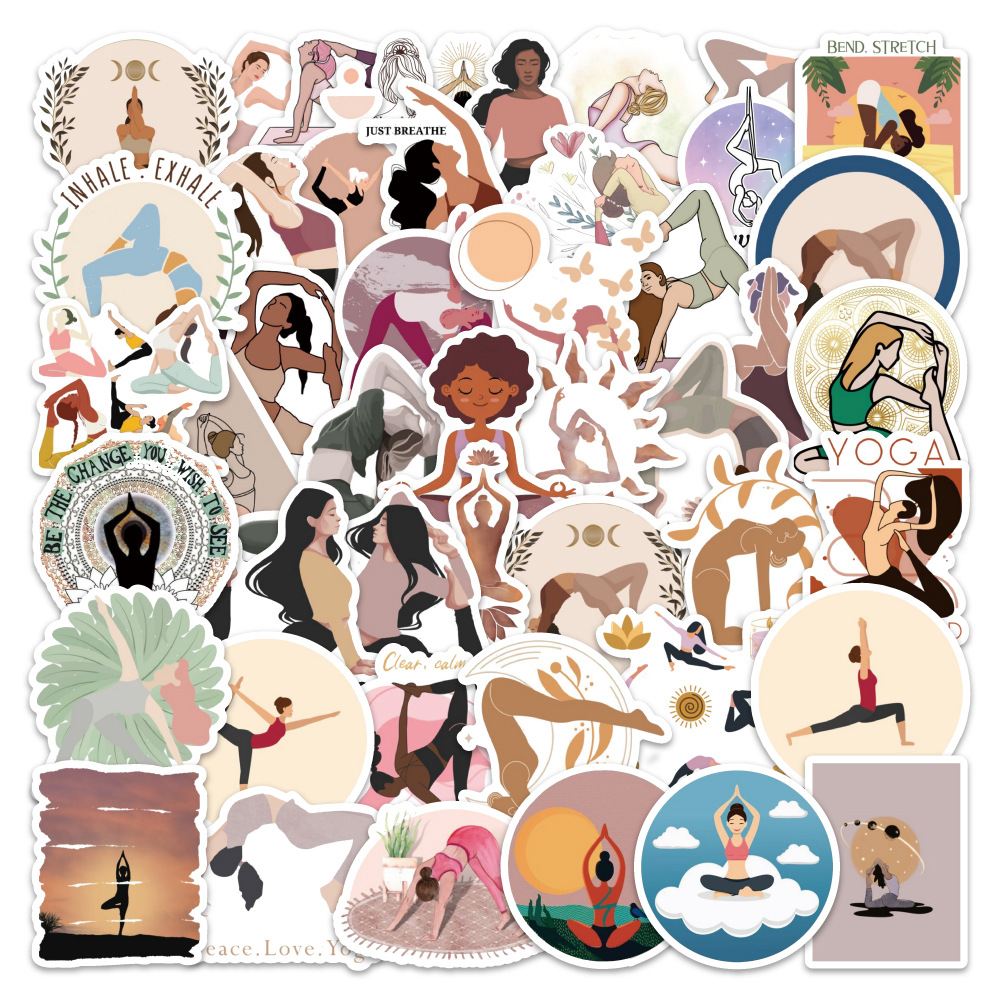 สติกเกอร์โยคะสวยงาม 60 ชิ้น สไ - Kids Yoga Toys บทวิจารณ์และราคา