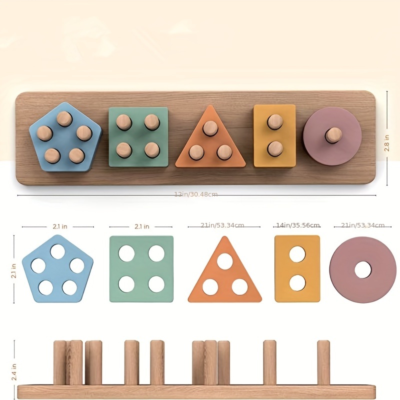 ของเล่นมอนเตสซอรี่สำหรับเด็กอา - Wooden Blocks Stacking บทวิจารณ์และราคา