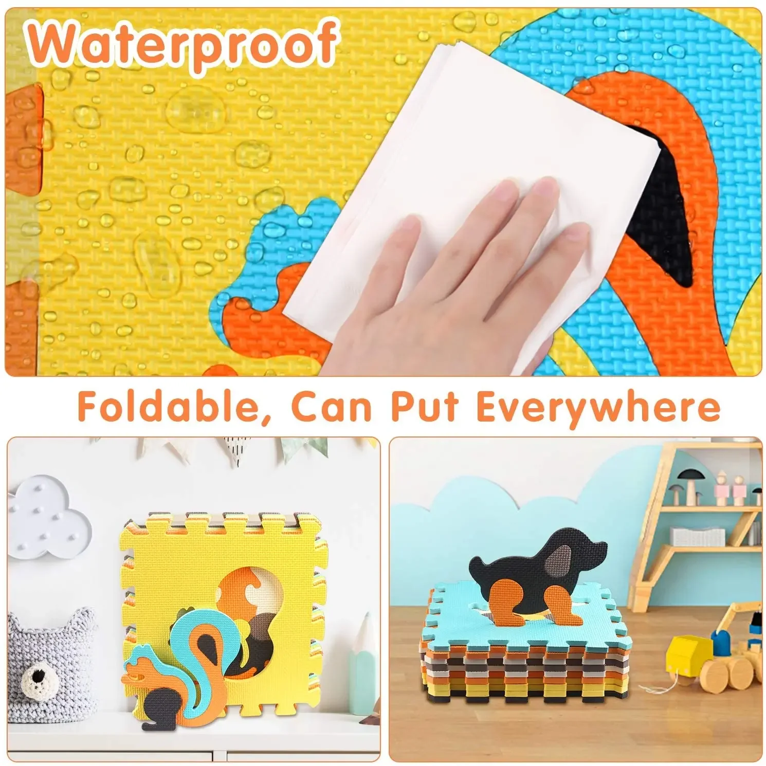 สัตว์รูปแบบเด็กเล่นเสื่อปริศนา - Kids Yoga Toys บทวิจารณ์และราคา