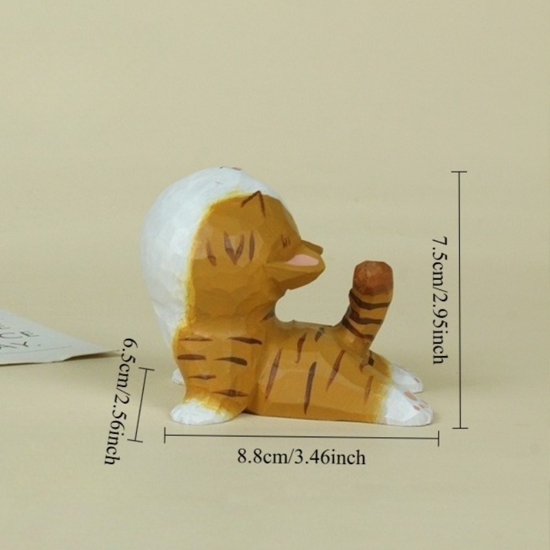 รูปปั้นแมวโยคะทำมือจากไม้ ของต - Kids Yoga Toys บทวิจารณ์และราคา